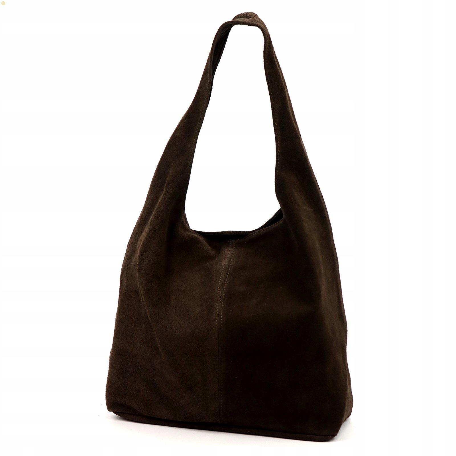 Laura Biaggi shopper kabelka z pravé semišové kůže hnědá přes rameno