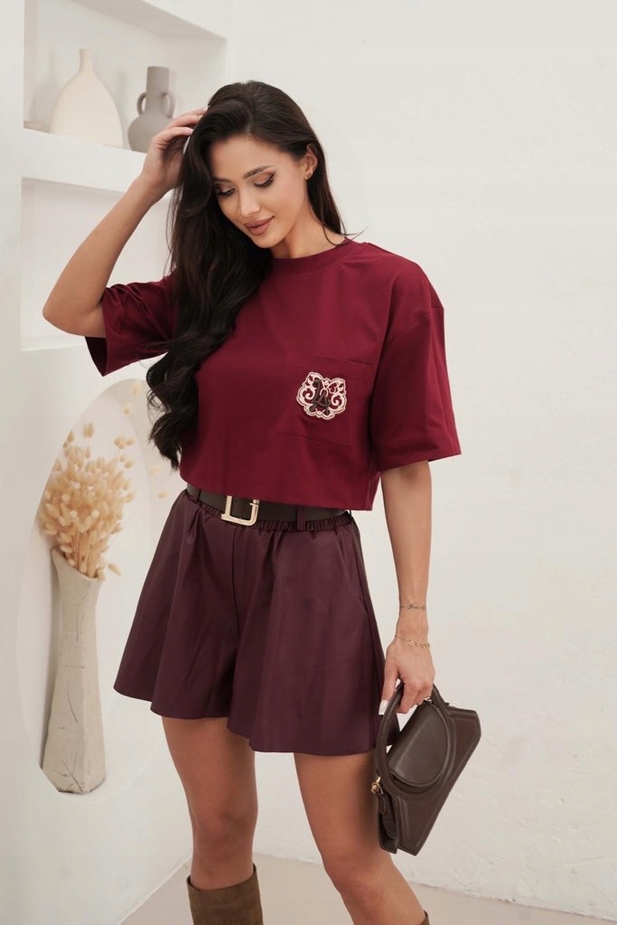 Dámská halenka Bordó Velikost S Model 1019 Polský Výrobce