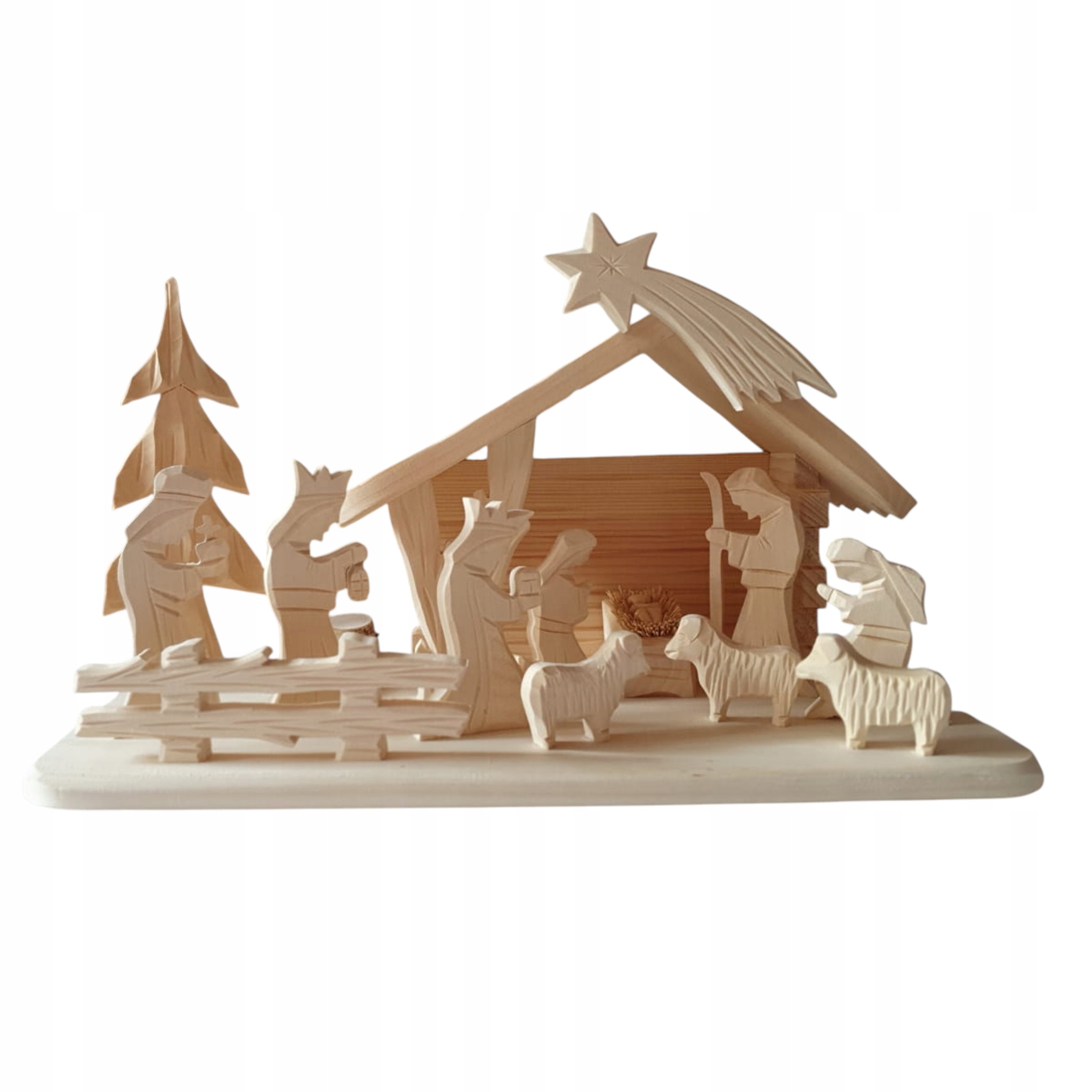 Veľký ľudový betlehemský betlehem Stajňa ľudové Ručný Výrobok Stryszawa