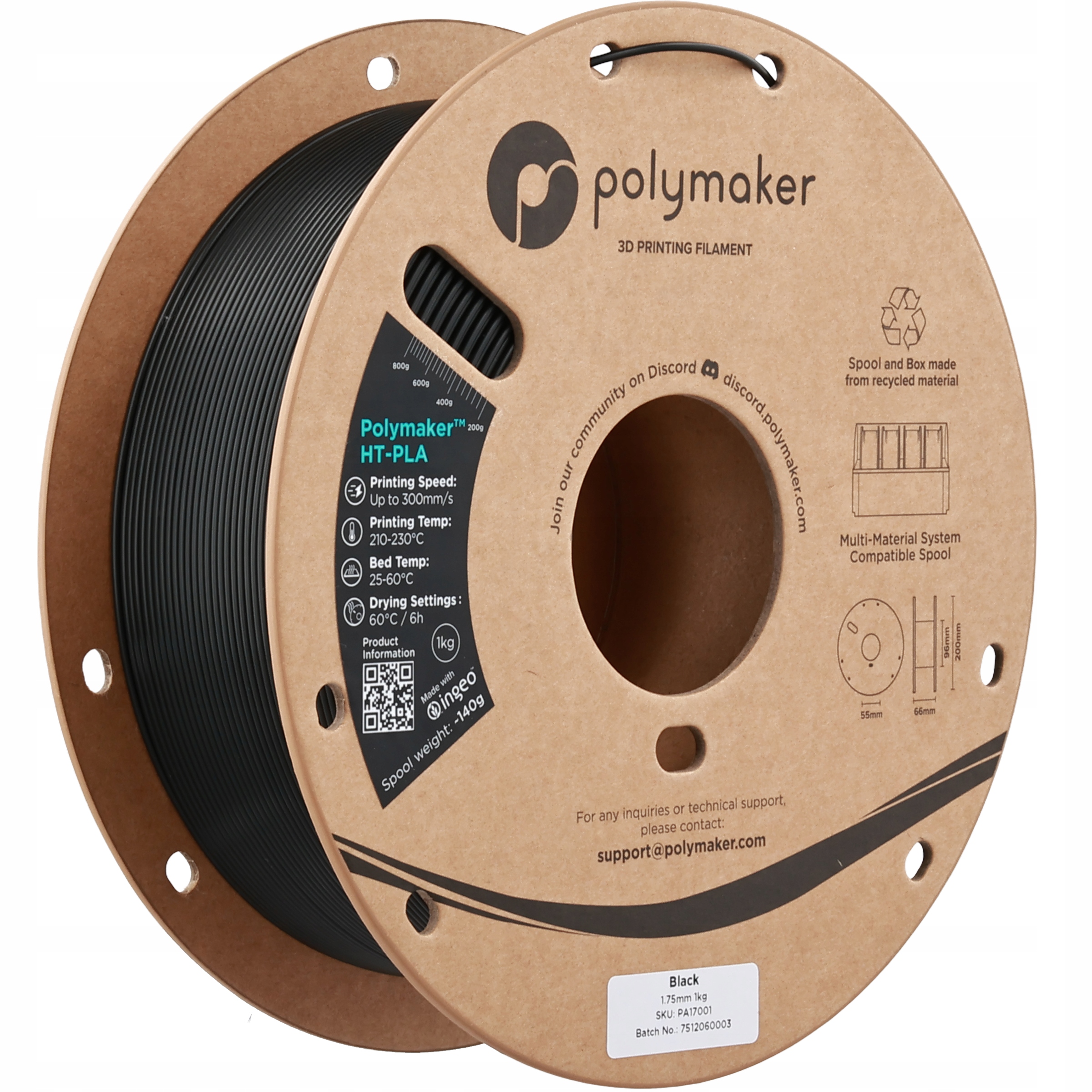 Polymaker Filament Ht-pla 1.75mm Czarny Black 1kg