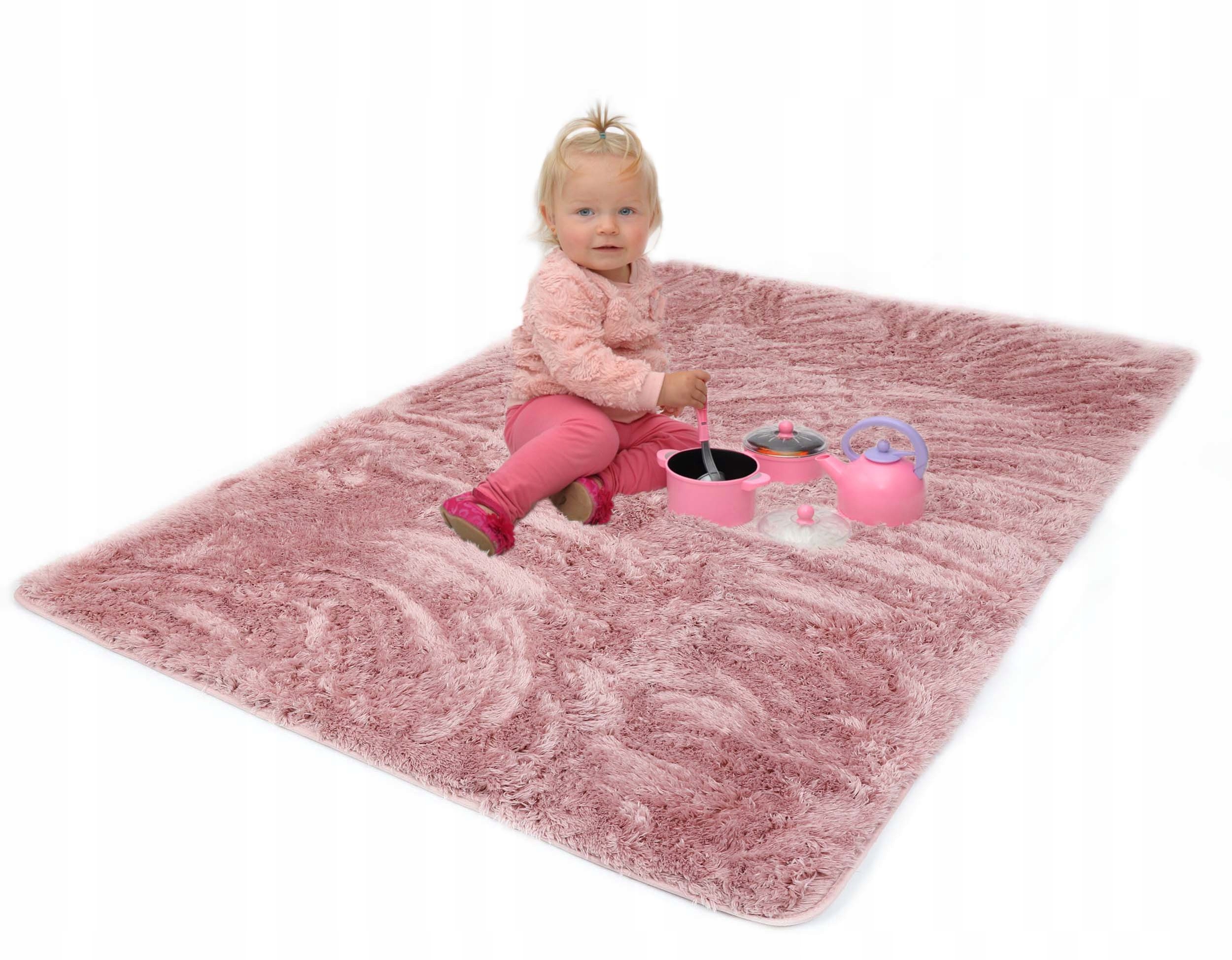 Koberec Plyšový Měkký Na Praní Pro Dívku Pudrový 80x150 cm Softi