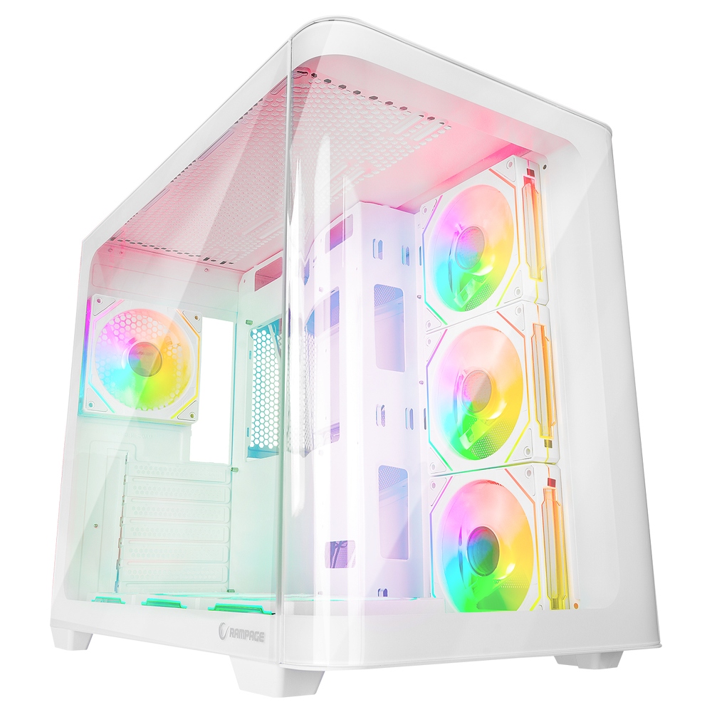 Rampage Loopy Skříň pro Pc akvárium 7x ventilátor Argb Infinity Hub bílý
