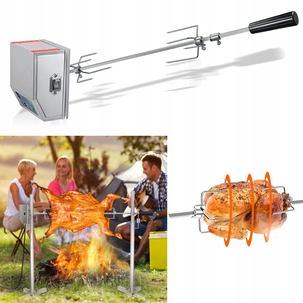 zestaw do grillowania z rożnem 117 cm z silnikiem