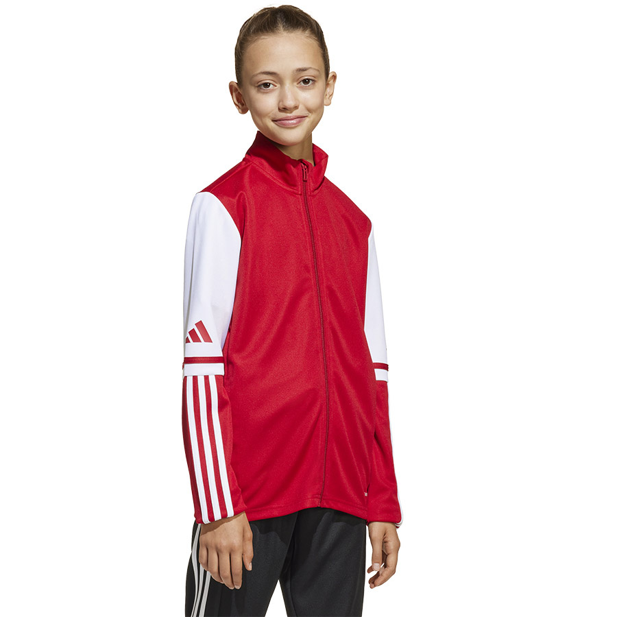 Rozepínací mikina pro juniory adidas Squadra 25 červená JD4797 vel. 176 cm