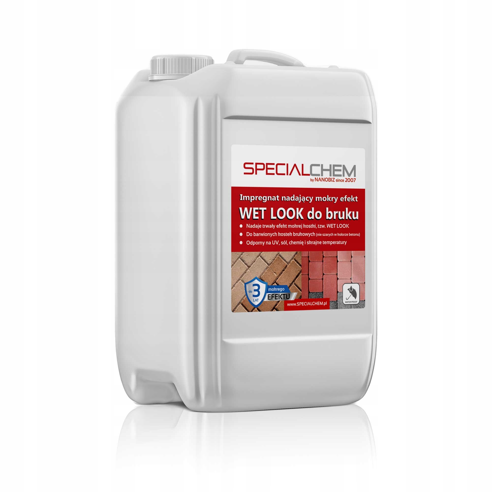 Impregnát Specialchem – efekt mokrých dlažebních kostek – efekt cca 3 Roky 20l 150 m2