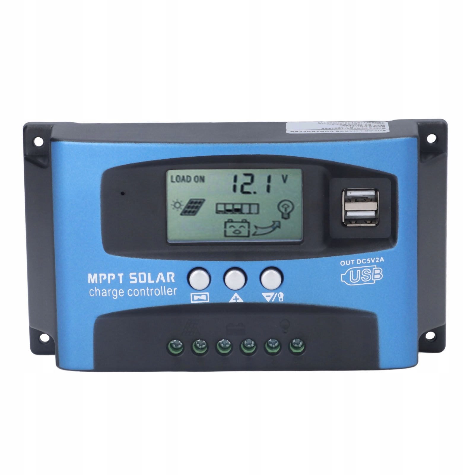 Solarny Regulator Kontroler Ładowania Mppt 12V 24V LCD 40A