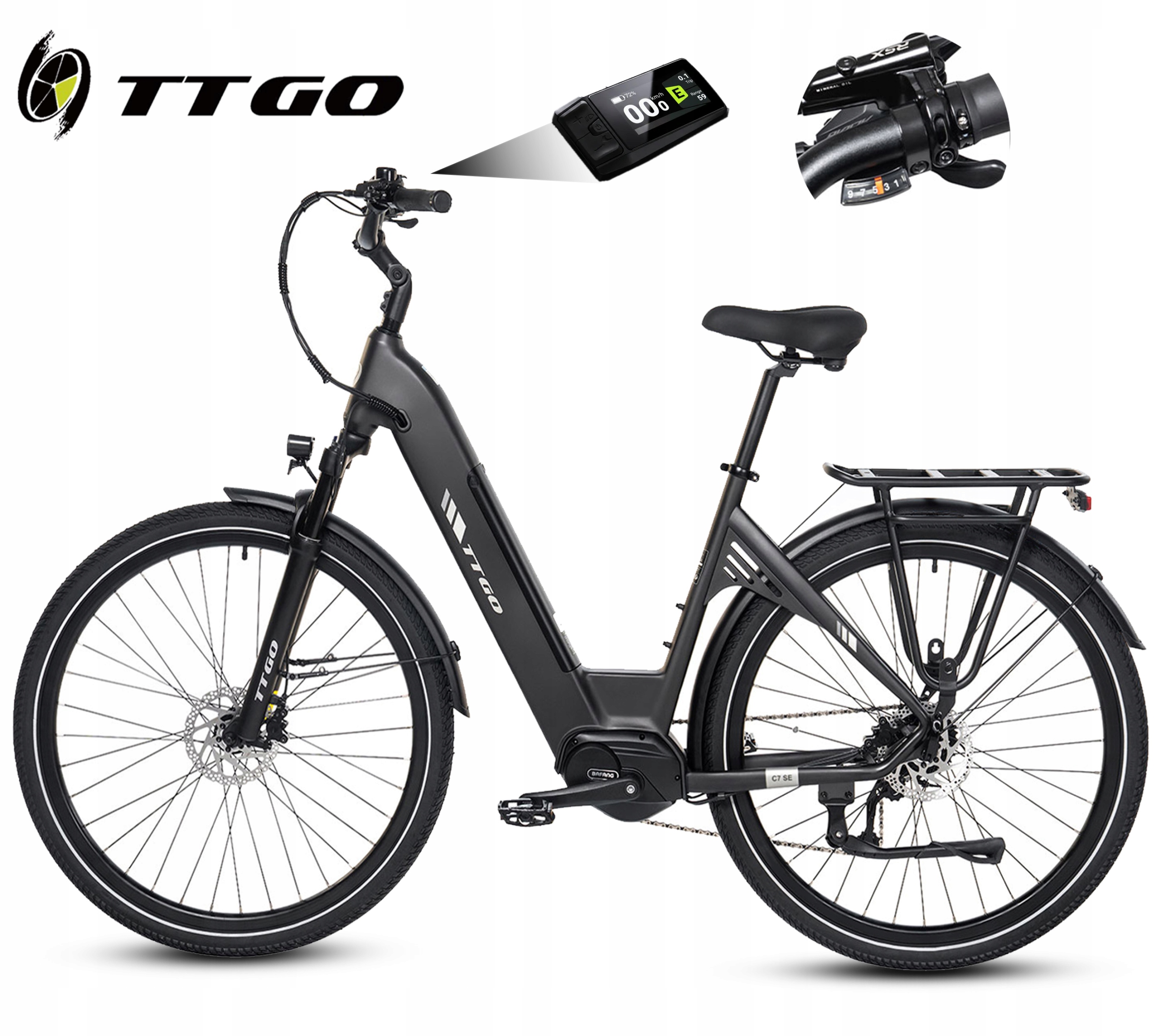 2026 Nowy Ttgo C7 Se Rower Elektryczny Miejski 250W 36V 18Ah 130KM