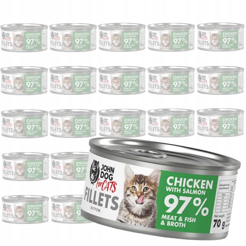 Levně John Dog For Cats Kuřecí Losos Pro Koťata 24x70g