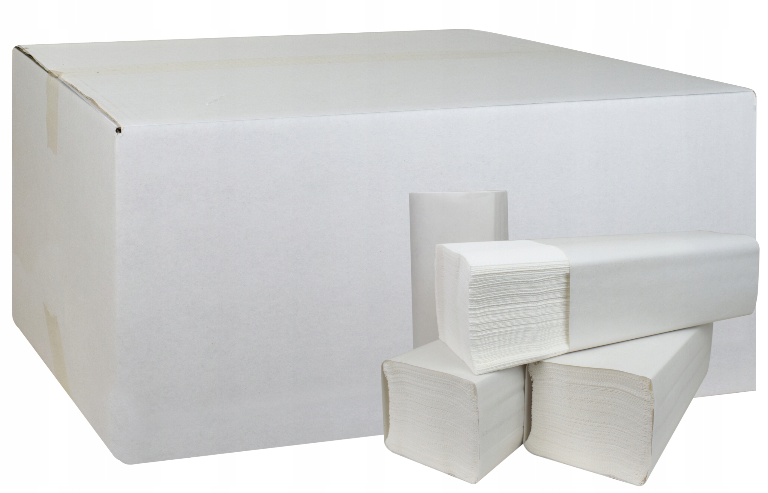 Ręczniki Papierowe Składane Zz 23x25cm Białe Celuloza 1 Warstwa 4000szt.