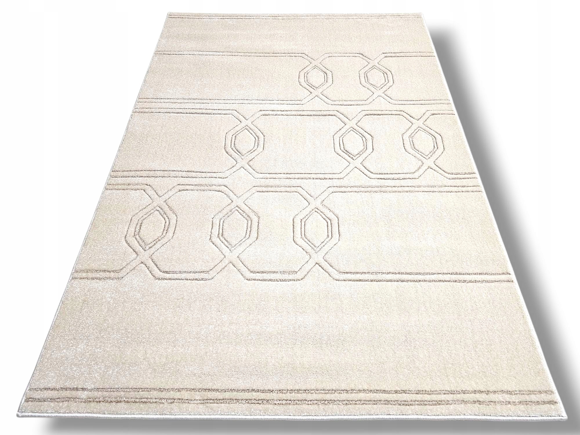 Dywan Romantic 3D 200x300 w stylu japandi styl boho kremowy beżowy scandi