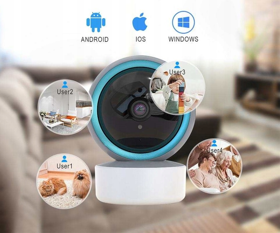 KAMERA OBROTOWA DOMOWA WIFI NOC NA ŻYWO NIANIA Kod producenta KAMERA NIANIA