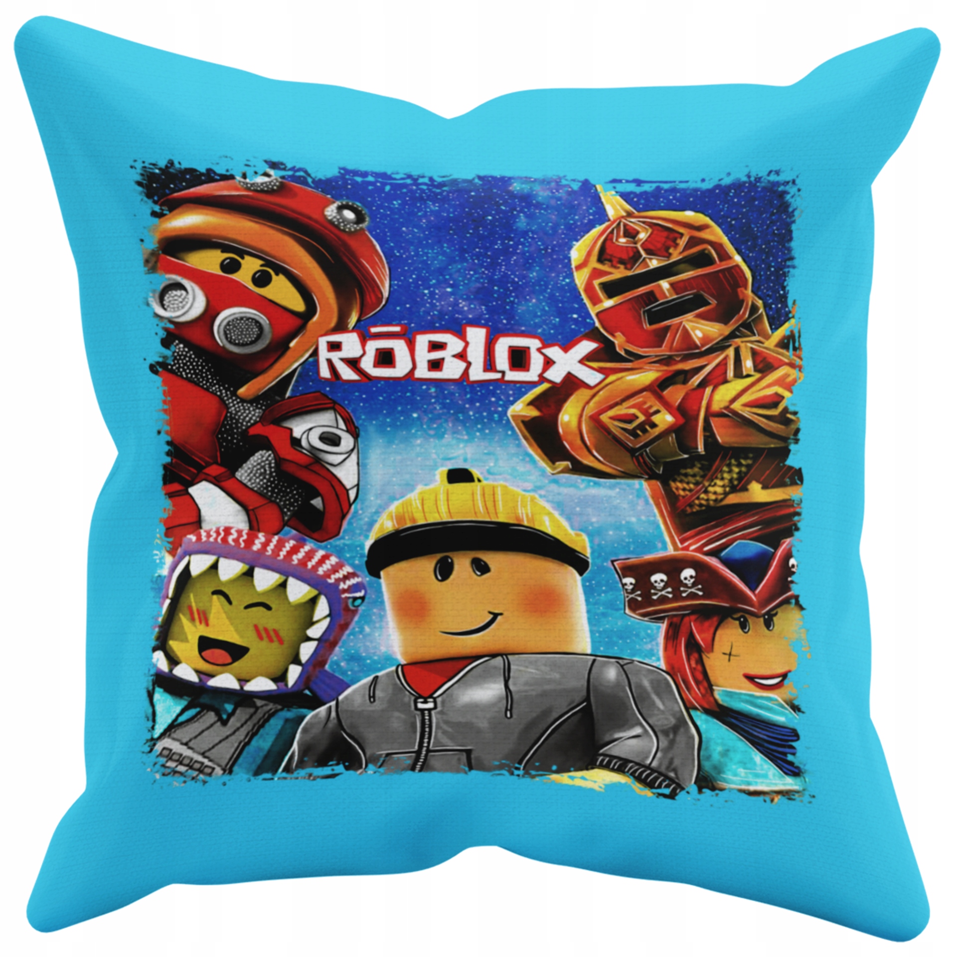 POSZEWKA NA PODUSZKĘ JAŚKA DO PRZEDSZKOLA ROBLOX GRY + IMIĘ GRATIS Kolor dominujący odcienie niebieskiego