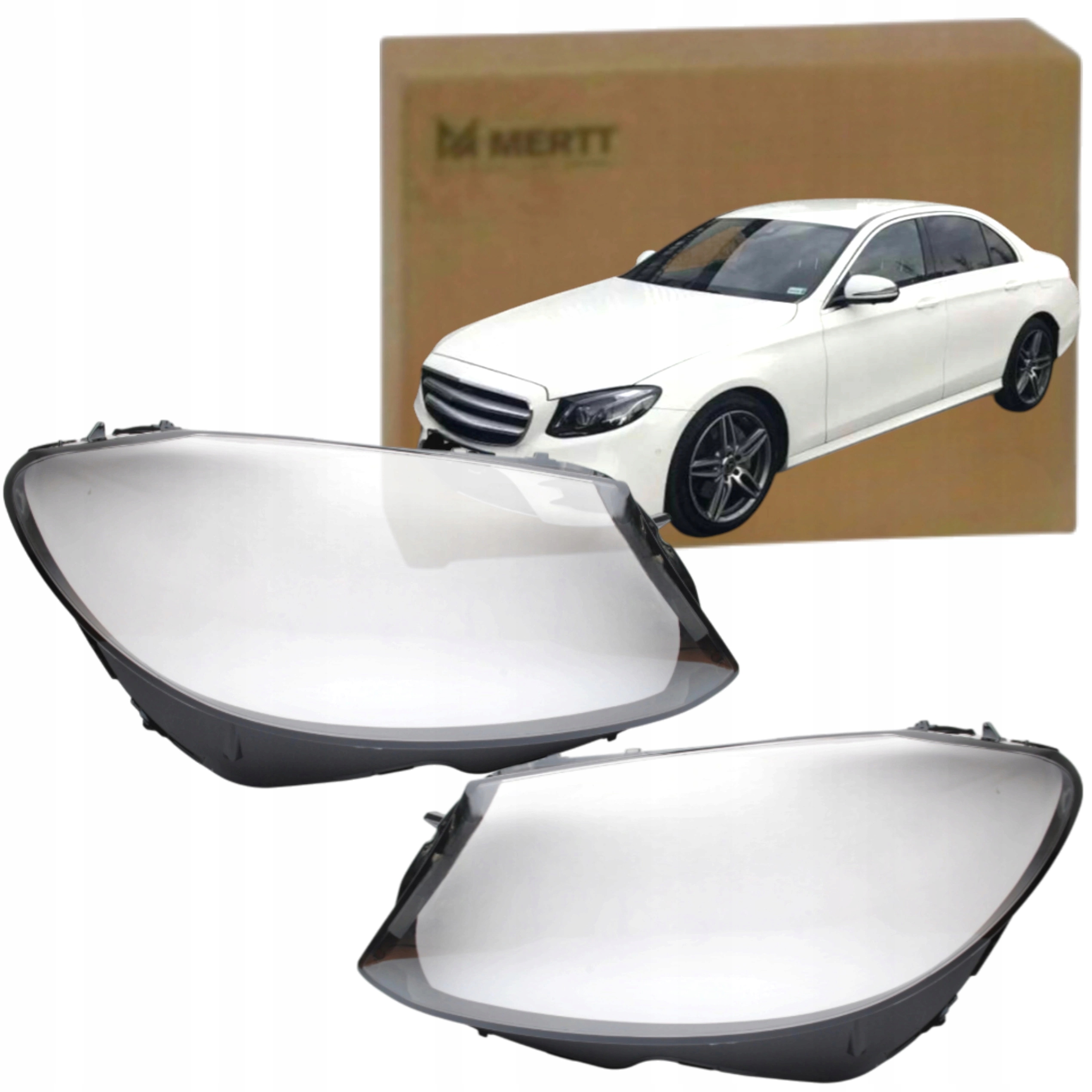 Sada x2 Klosz Pravý Levý sklo světlometu lampa Mercedes E třída W213 16-20