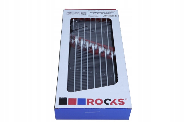 ZESTAW KLUCZY PŁASKO-OCZKOWYCH 6-22 MM, 17 CZ. OK-01.3109 ROOKS Rooks Wyposażenie w zestawie Nie