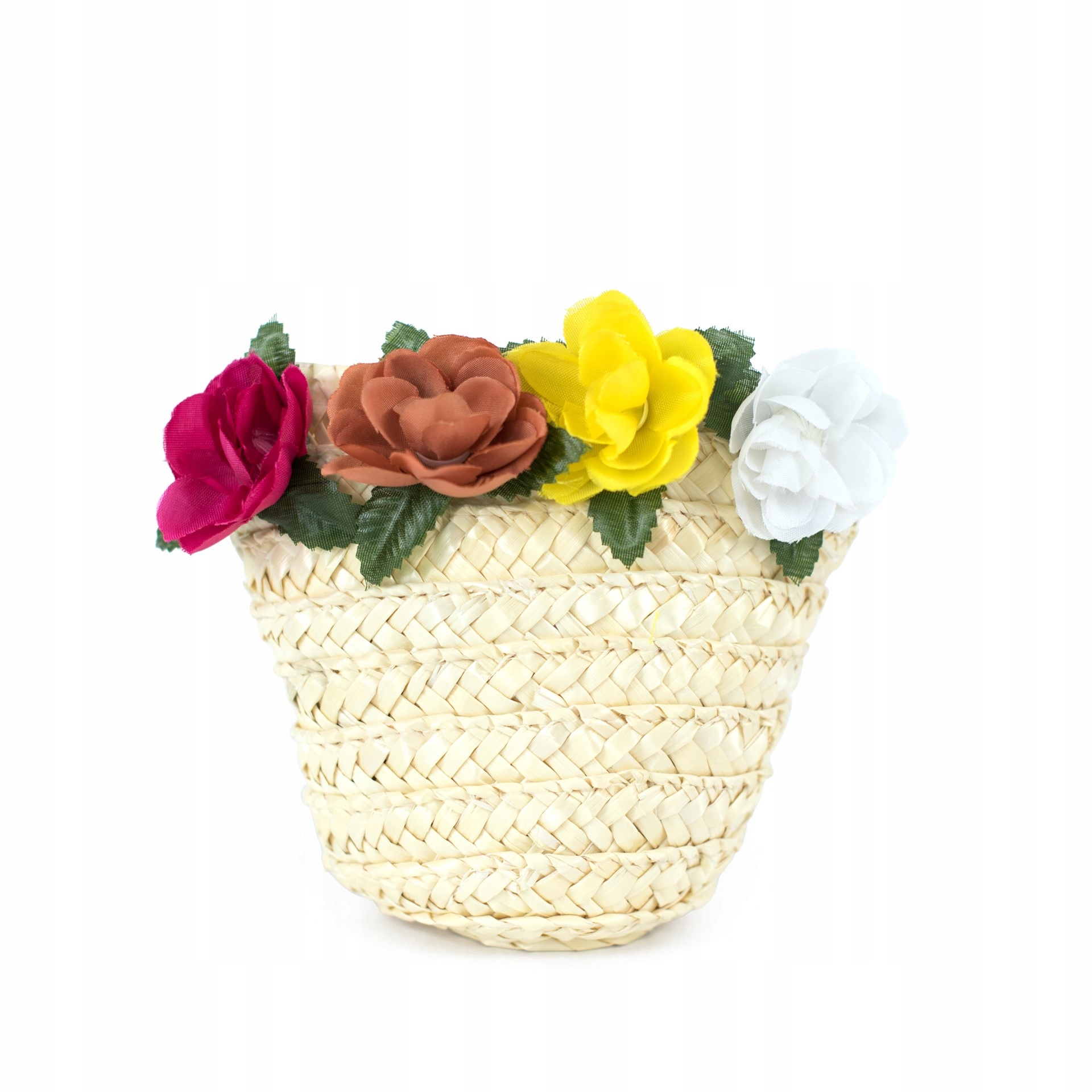 TOREBKA SŁOMKOWA dziecięca DLA DZIEWCZYNKI torebeczka LETNIA w kwiaty