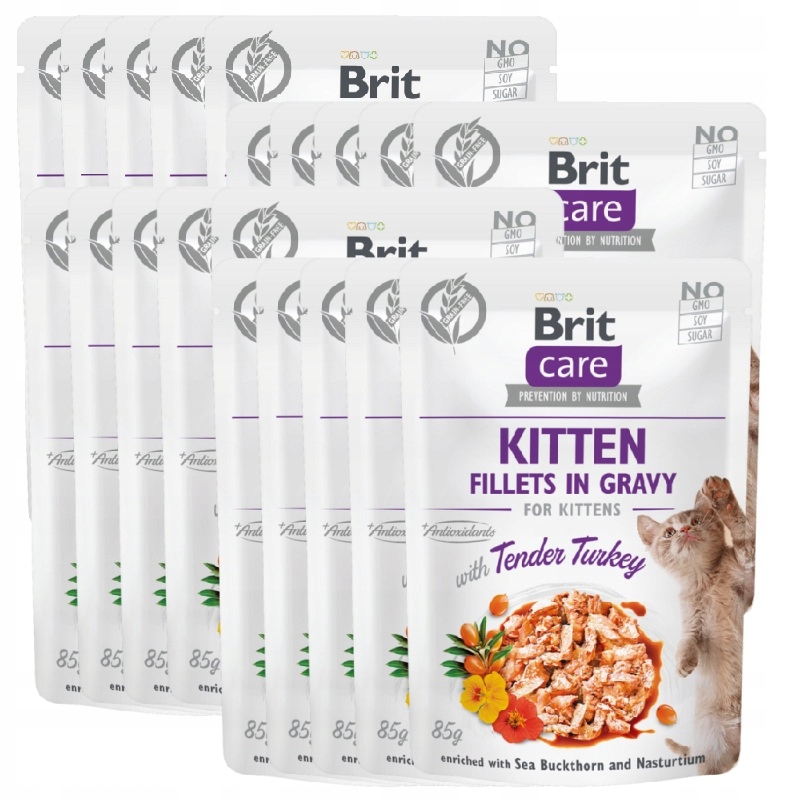 Levně Brit Care Cat Fillets In Gravy Kitten Krůta v omáčce kapsička 20PAK 20x85g