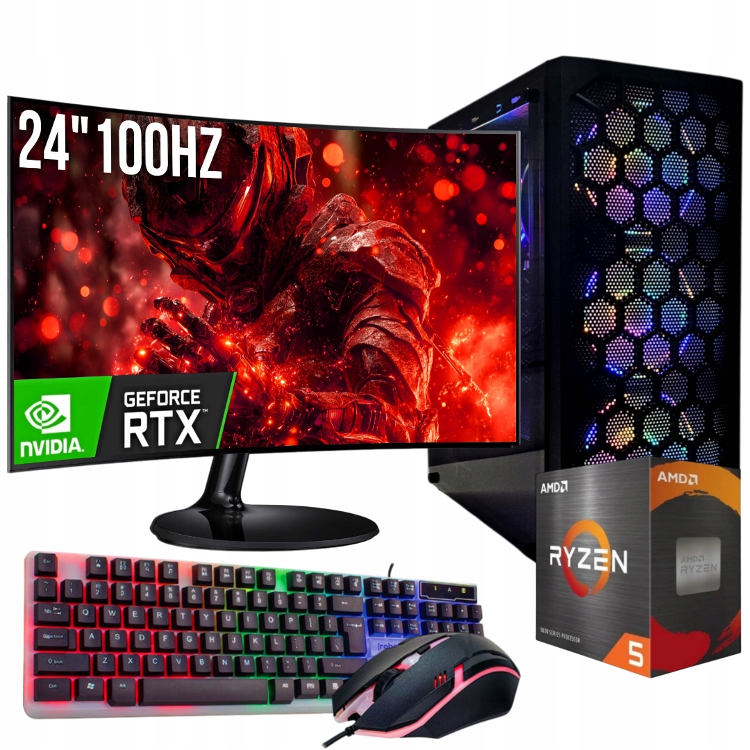 Herní Pc Ryzen 5 5500 Rtx 5060 8GB 32GB DDR4 M2 1TB Wi-Fi WIN11