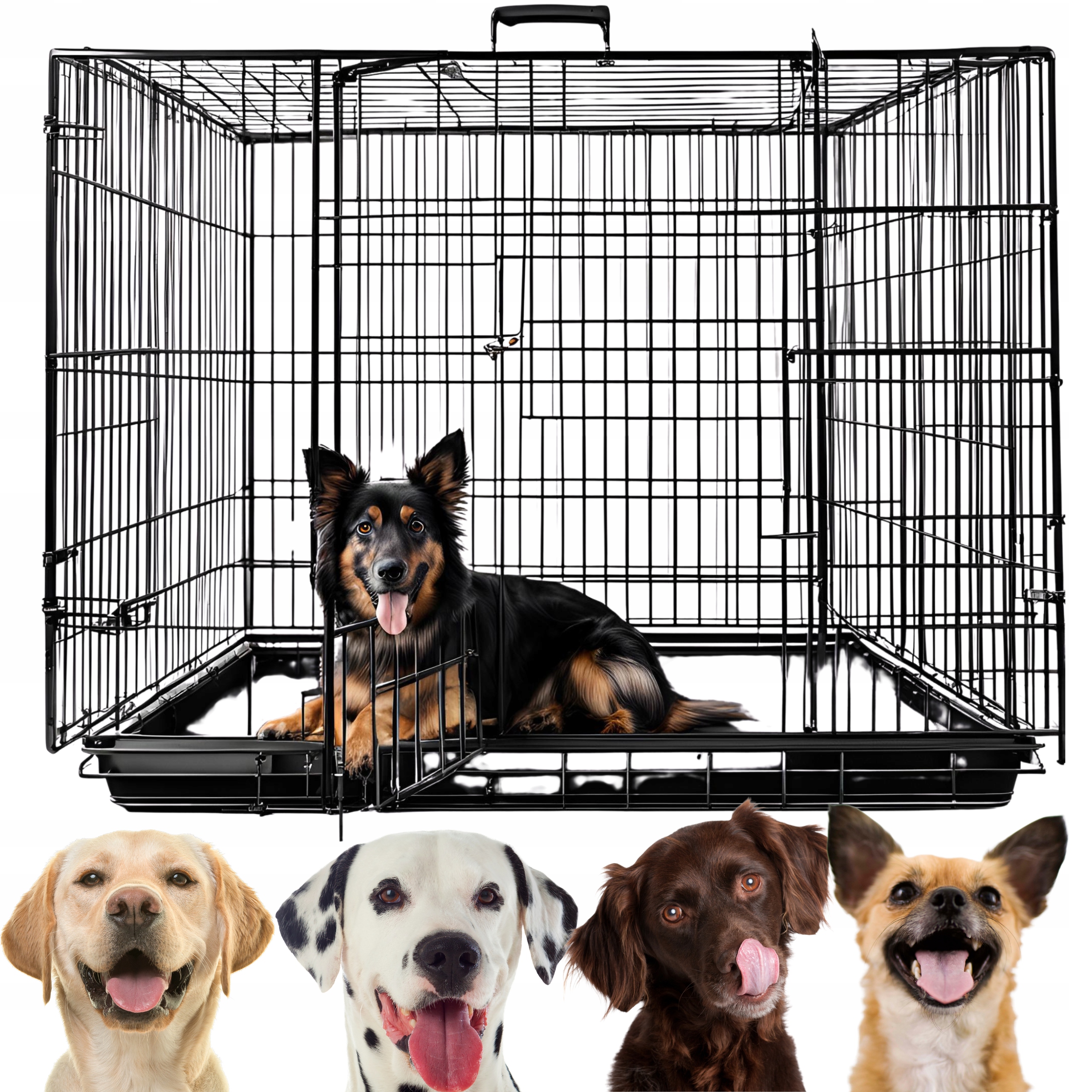 Klatka Metalowa Kennelowa Dla Psa Kota Kojec 89x59x66 drut 4.5mm