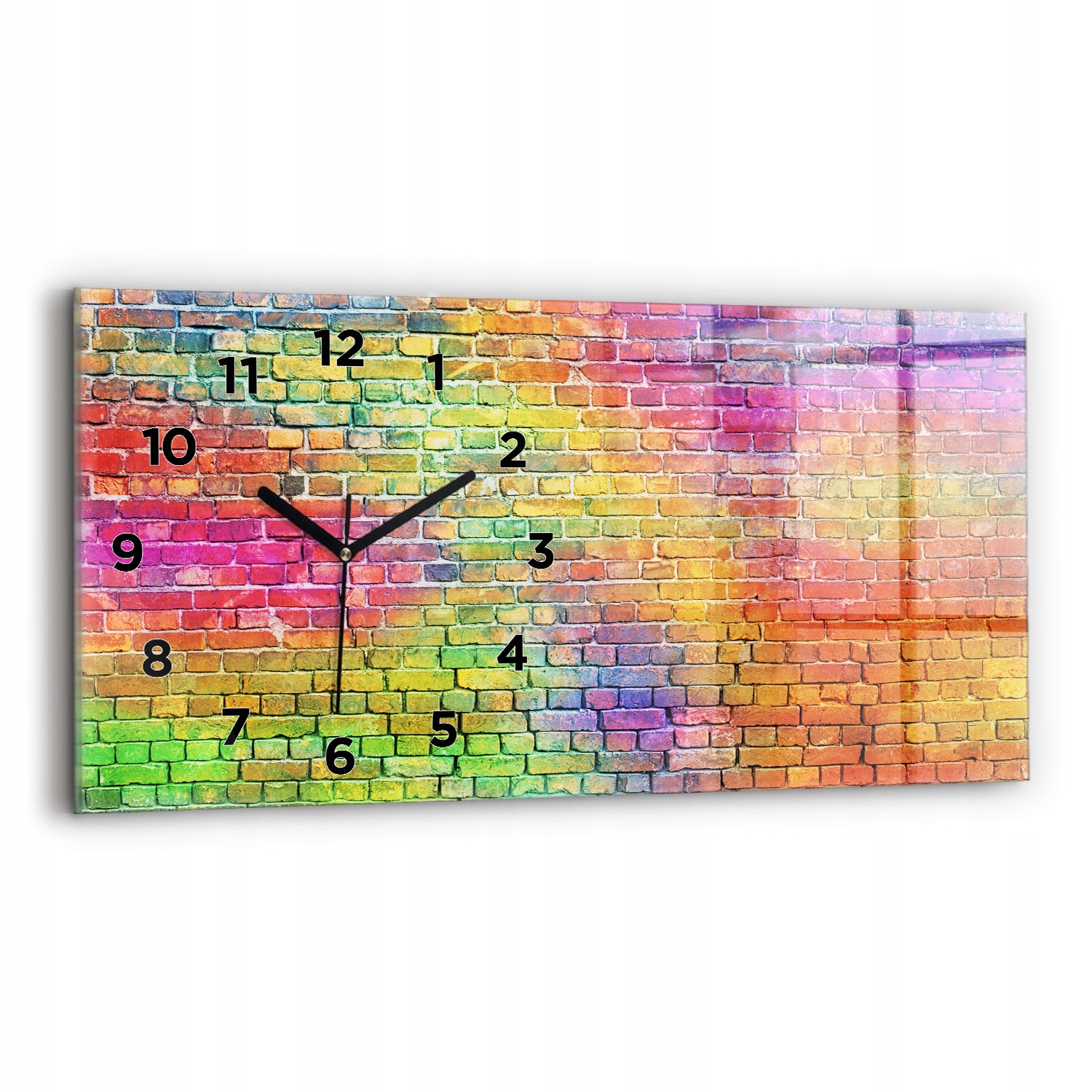 Tichý skleněný hodinový stroj s vytištěnou grafikou úrovně 60 x 30 cm Malovaná zeď
