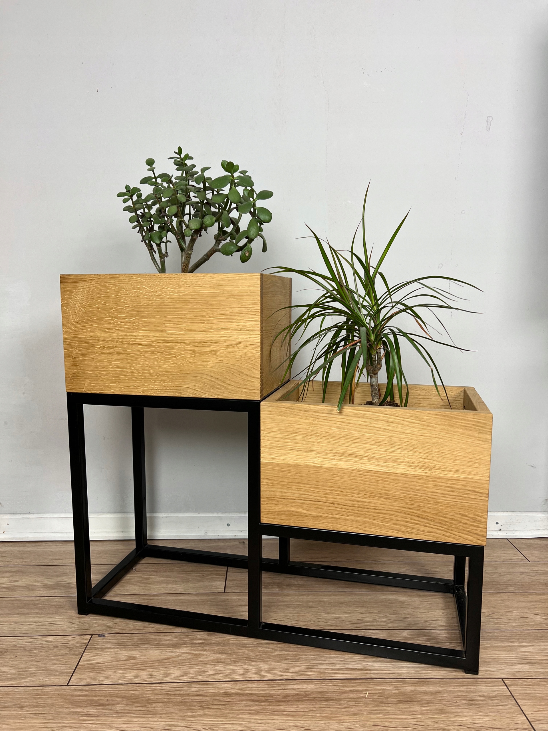 KWIETNIK drewniany DĄB Lite drewno LOFT Stal Marka inna