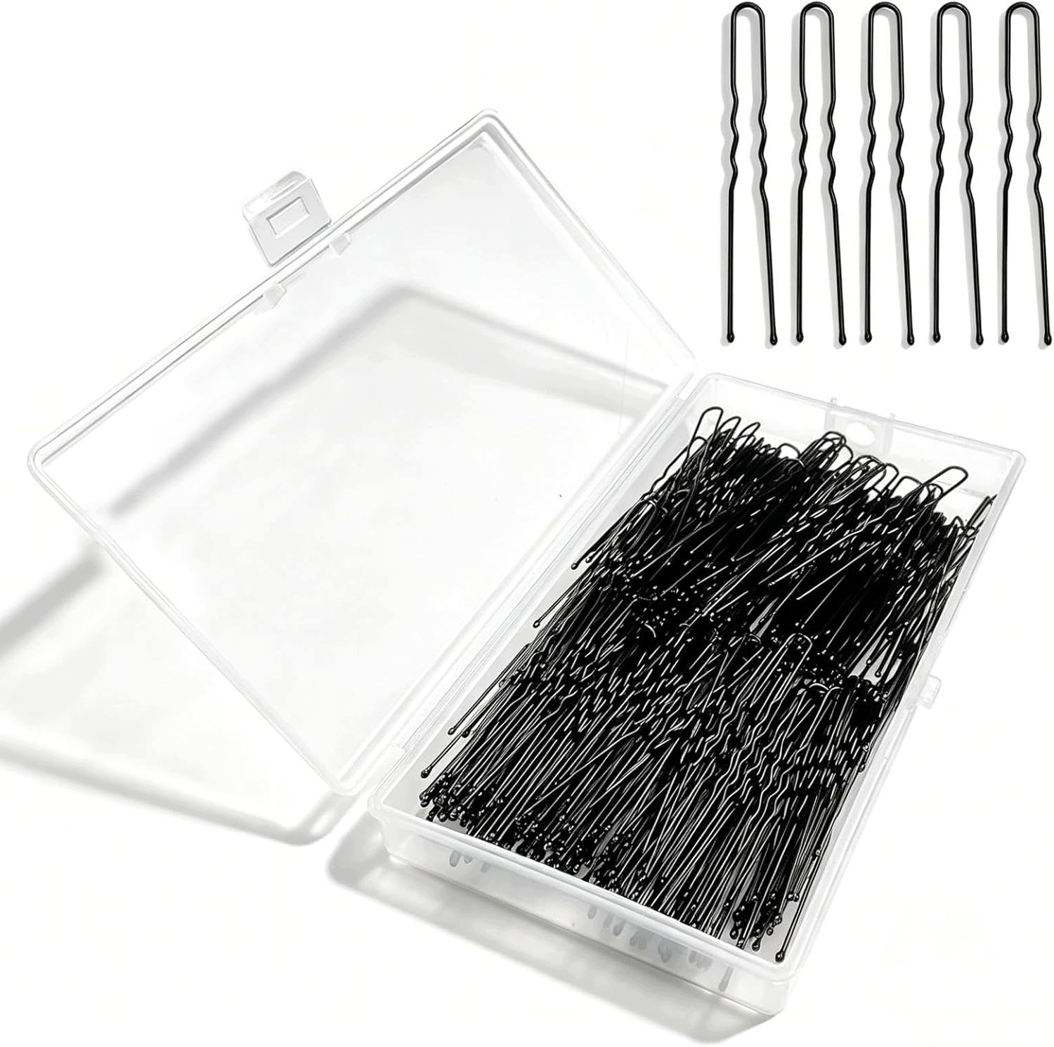 Sponky Do Vlasů U-shape 200 Kusů 6 CM Černé Kadeřnické