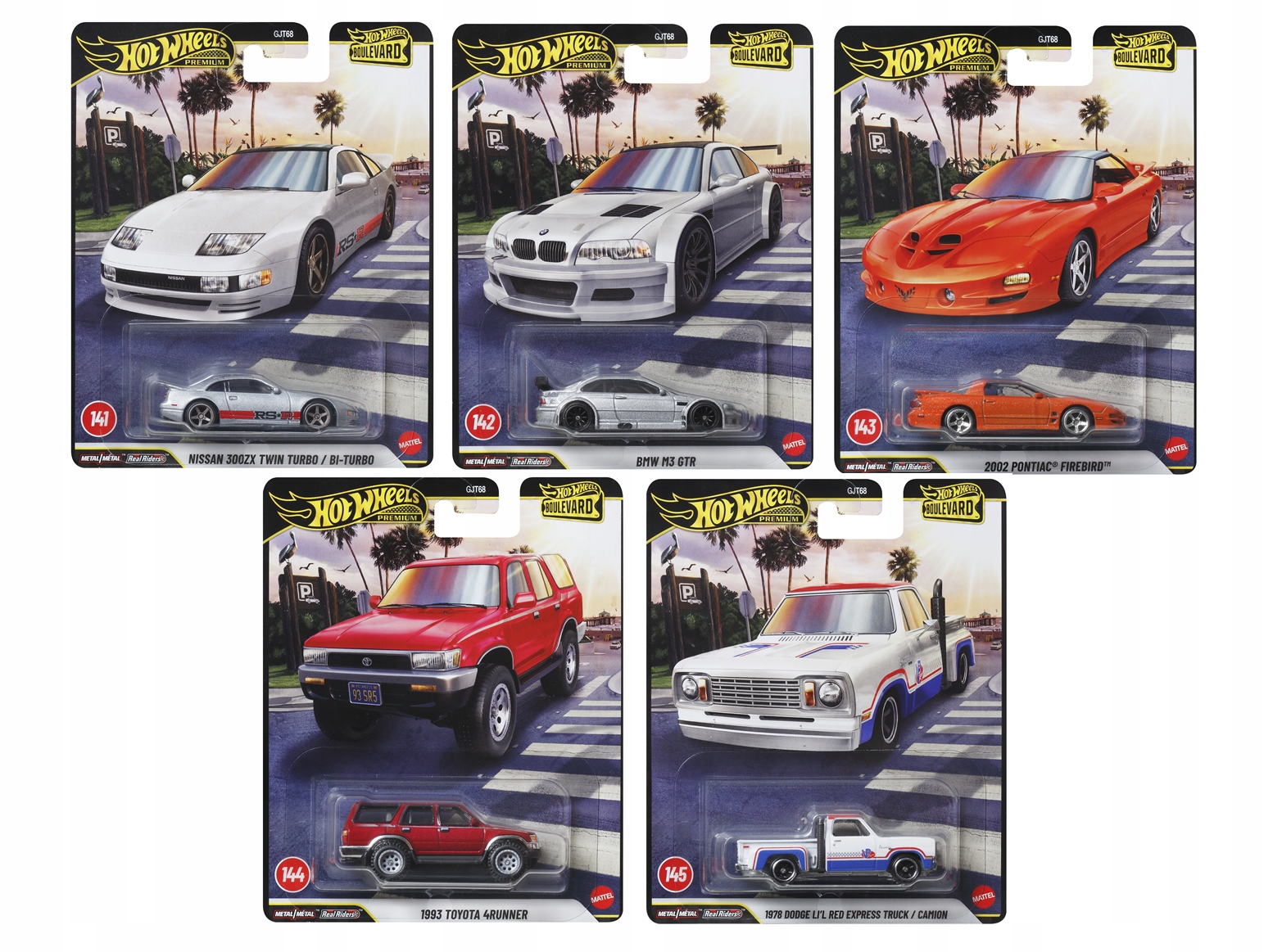 Hot Wheels Premium Boulevard komplet 5 autek #141-145 GJT68