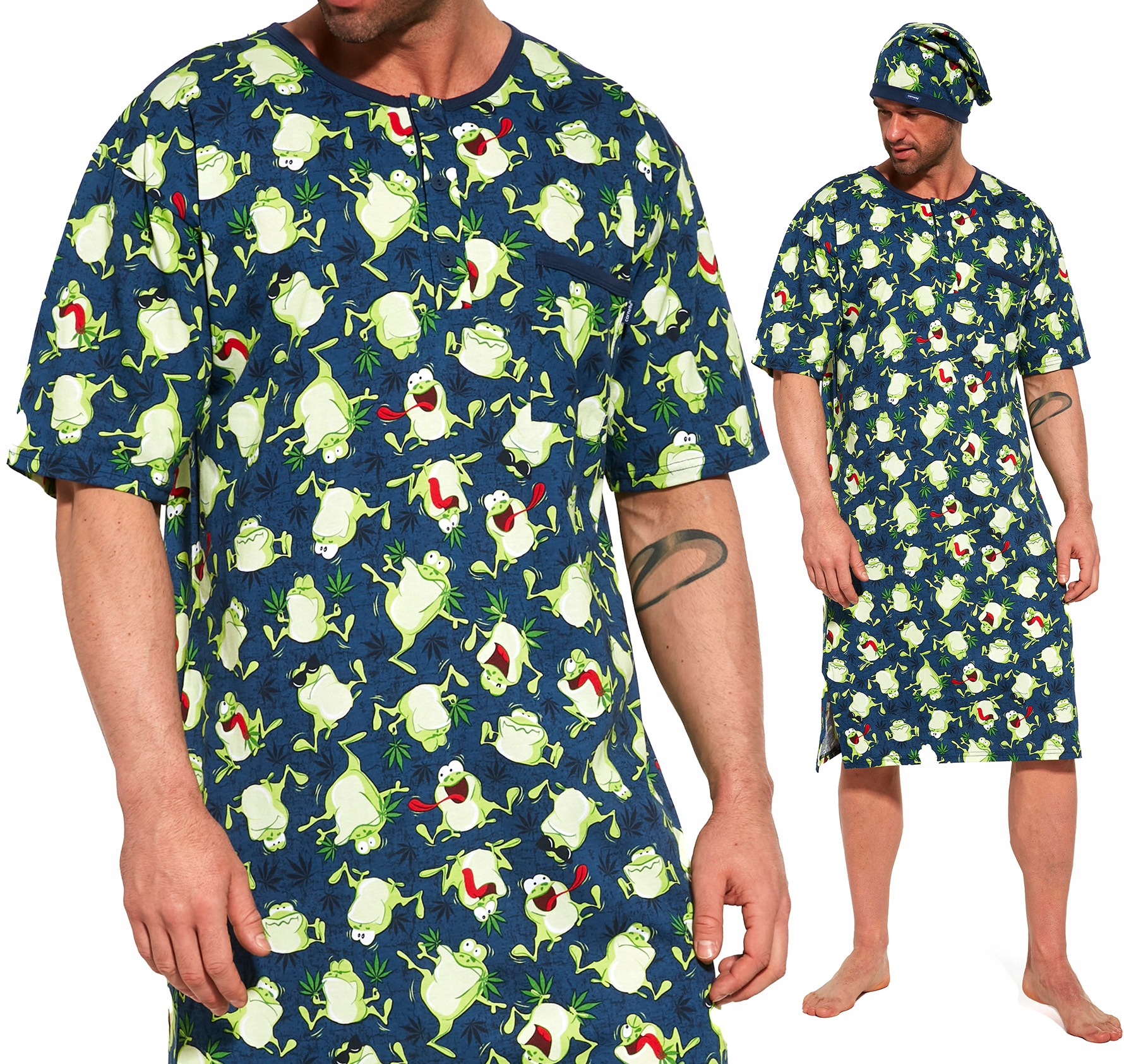 

Koszula Nocna Męska ze Szlafmycą Cornette L