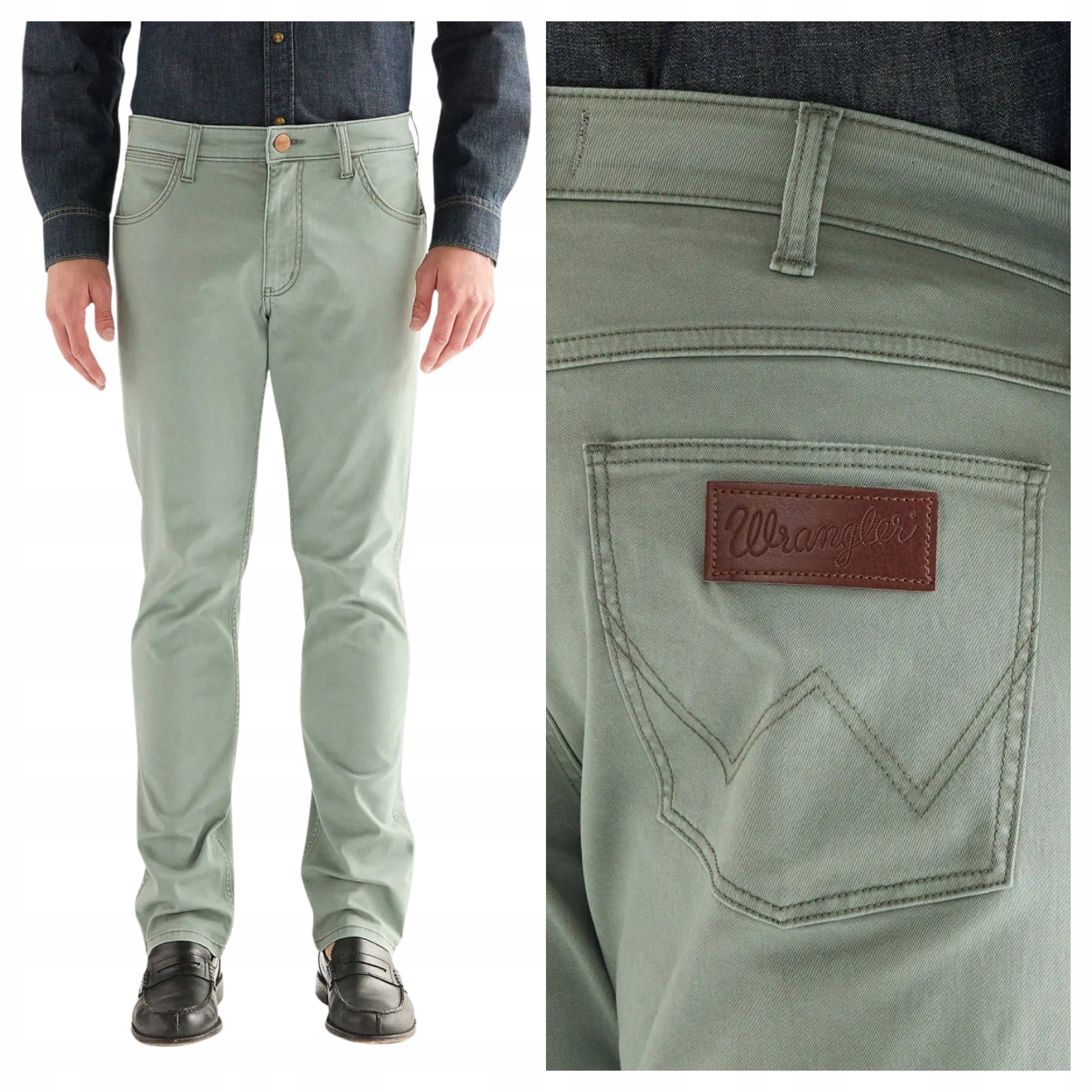 Pánské kalhoty Wrangler Greensboro Regular Fit Zelené W33 L34