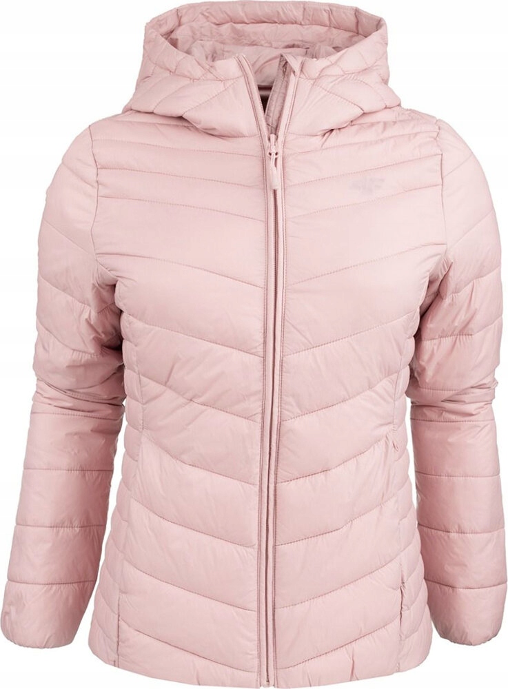 Dámská Péřová Bunda 4F F095 Růžová, velikost XL