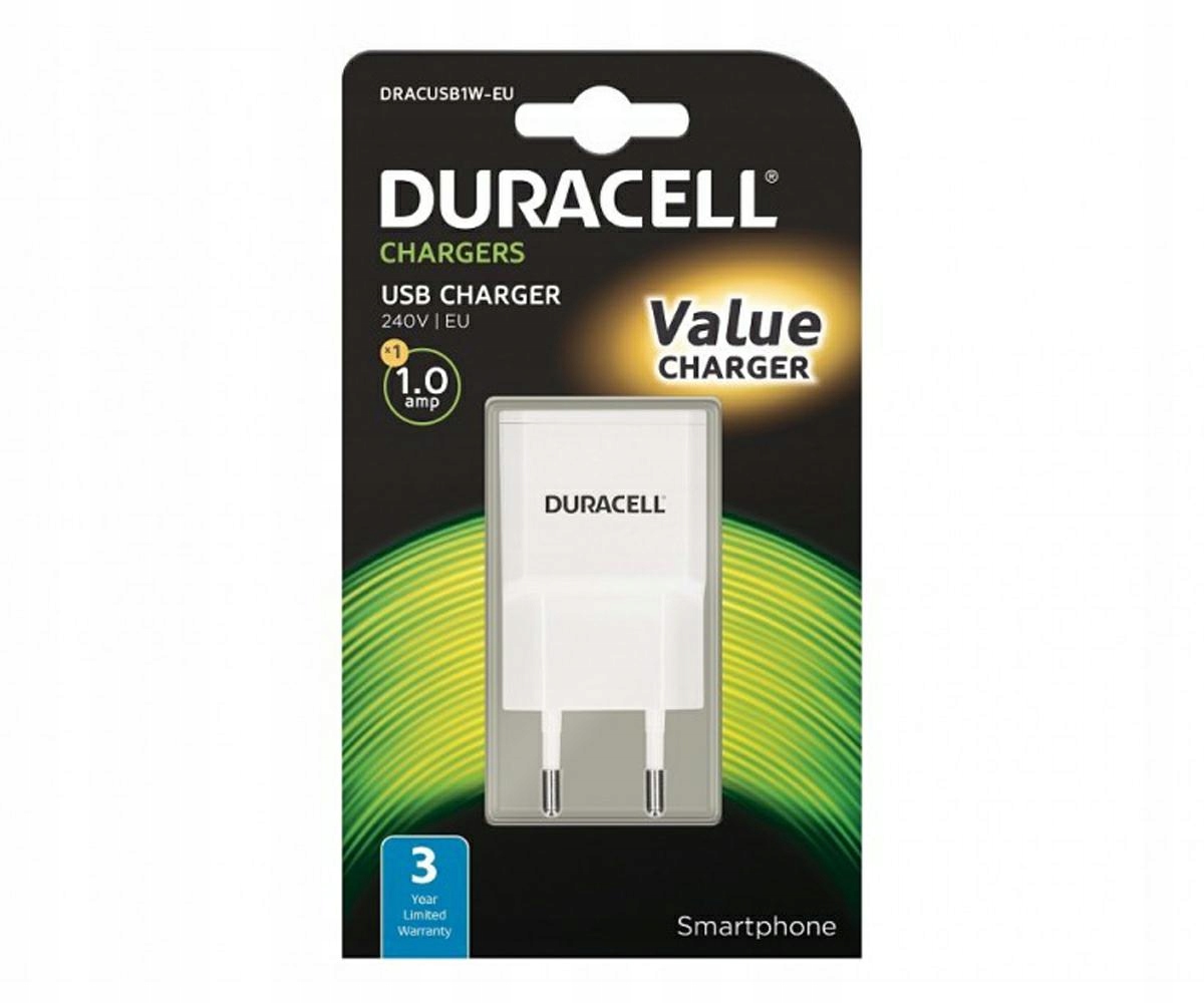 

Ładowarka Duracell 5V 1A biała SB1W sieciowa