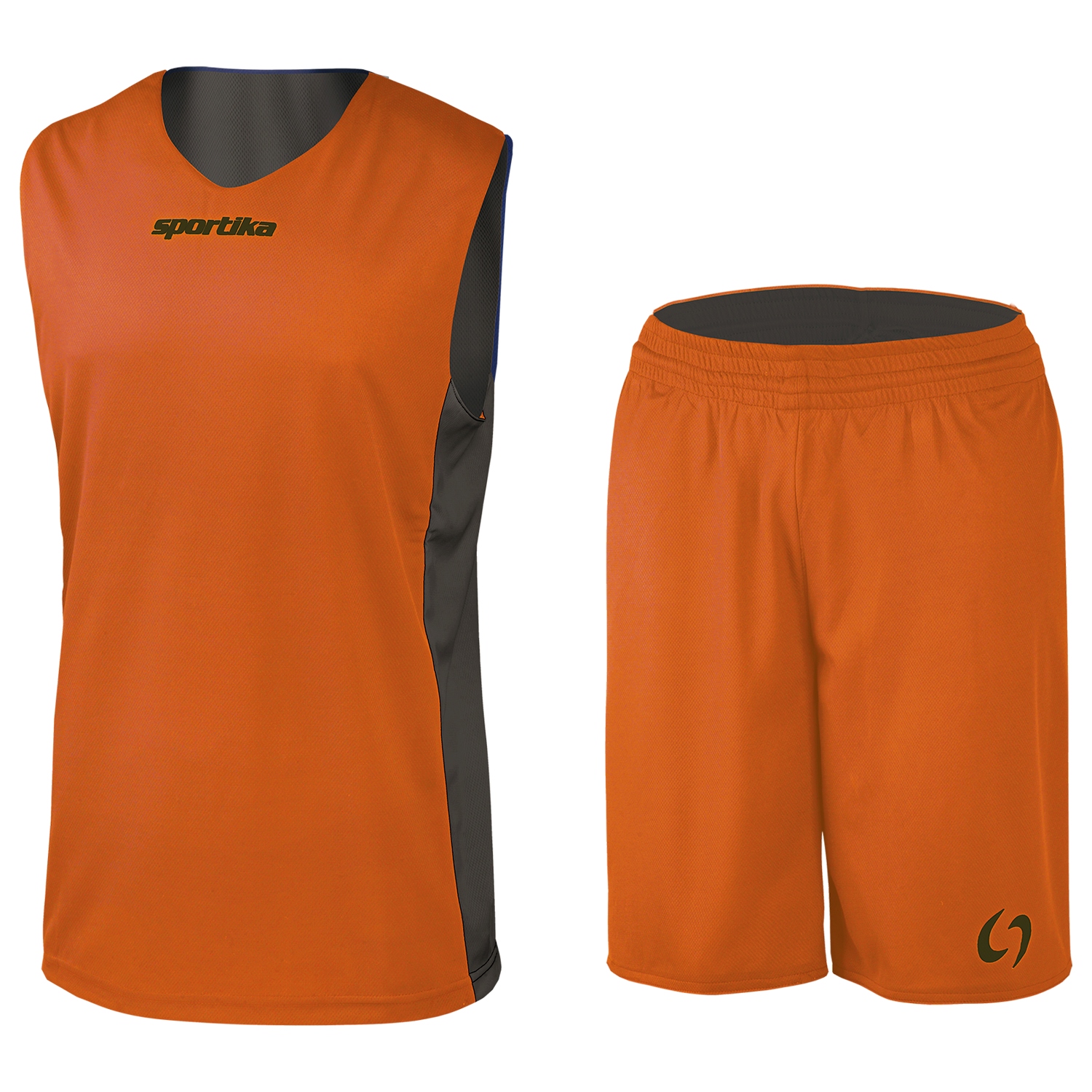 Dwustronny komplet Koszykarski Sportika Assen Set reversibile black/orange