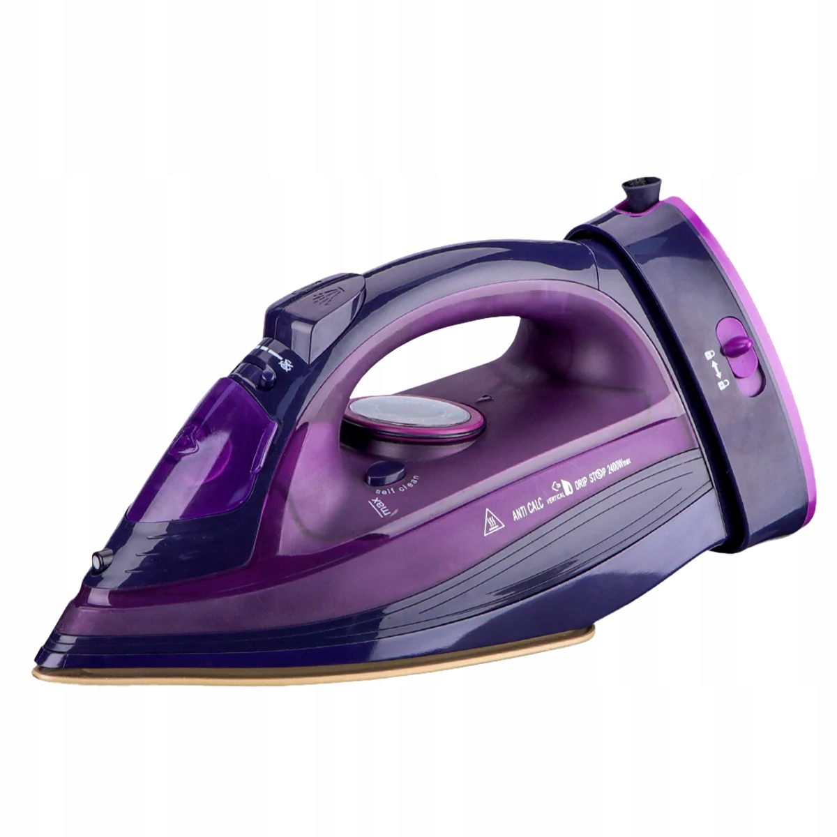 Żelazko Bezprzewodowe 2400W Parowe Ceramiczne Fioletowe Ładowane