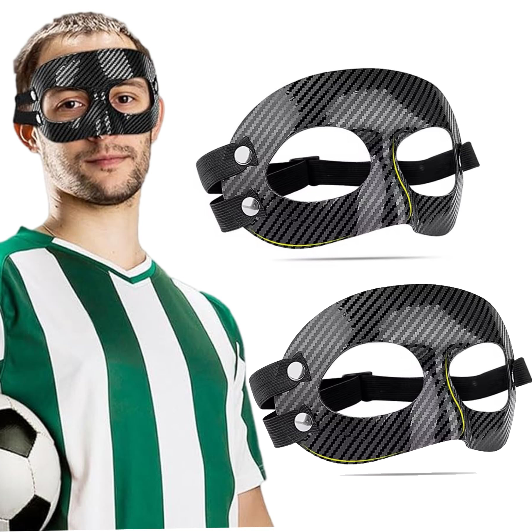 2× Maska do piłkarski nietłukące się akcesoria Anti Collision Nose Guard