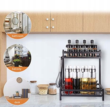 Regał Kuchenny na Przyprawy Stojak Organizer Metal Głębokość mebla 23 cm