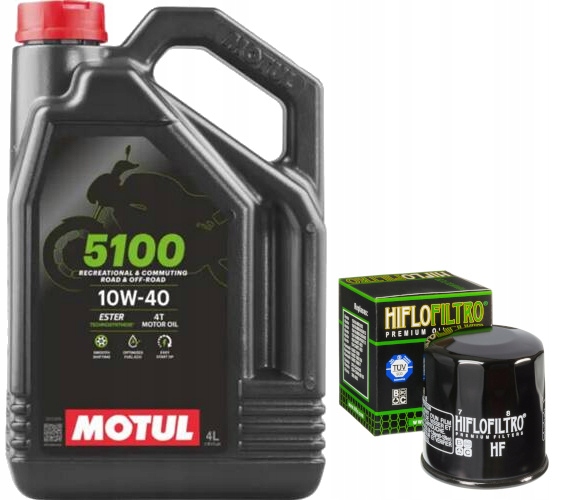 Olej Motul 5100 10W40 4T 4L Filtr Oleju HF138