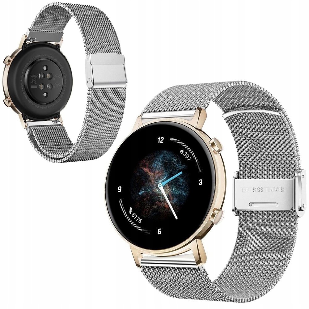 

do Huawei Watch Gt 2 42mm | Pasek Siatka | Silver
