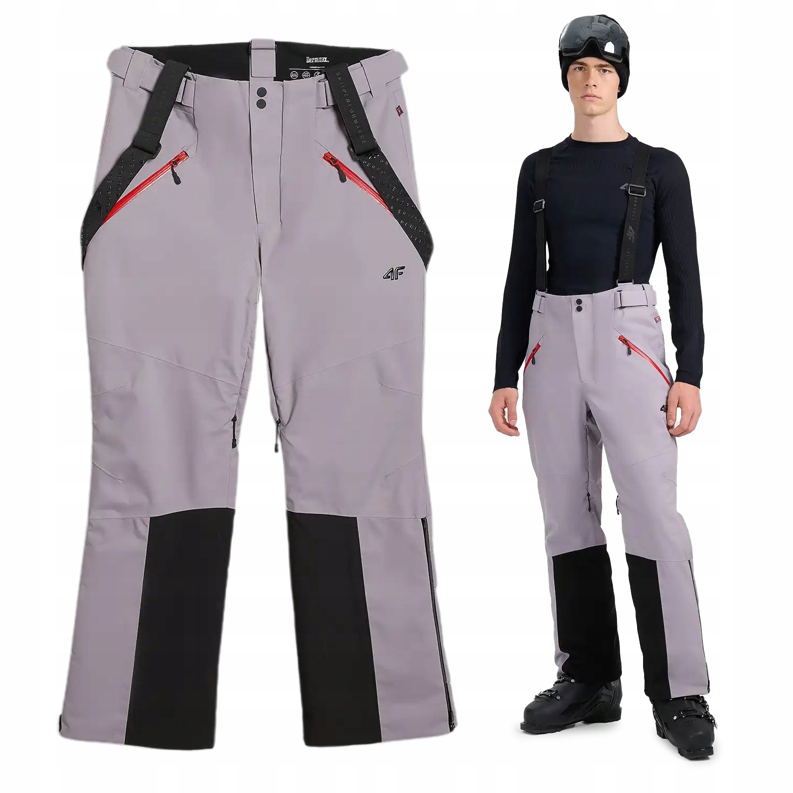 Spodnie Narciarskie męskie 4F Dermizax 20000 szare TRM0902 Primaloft XL