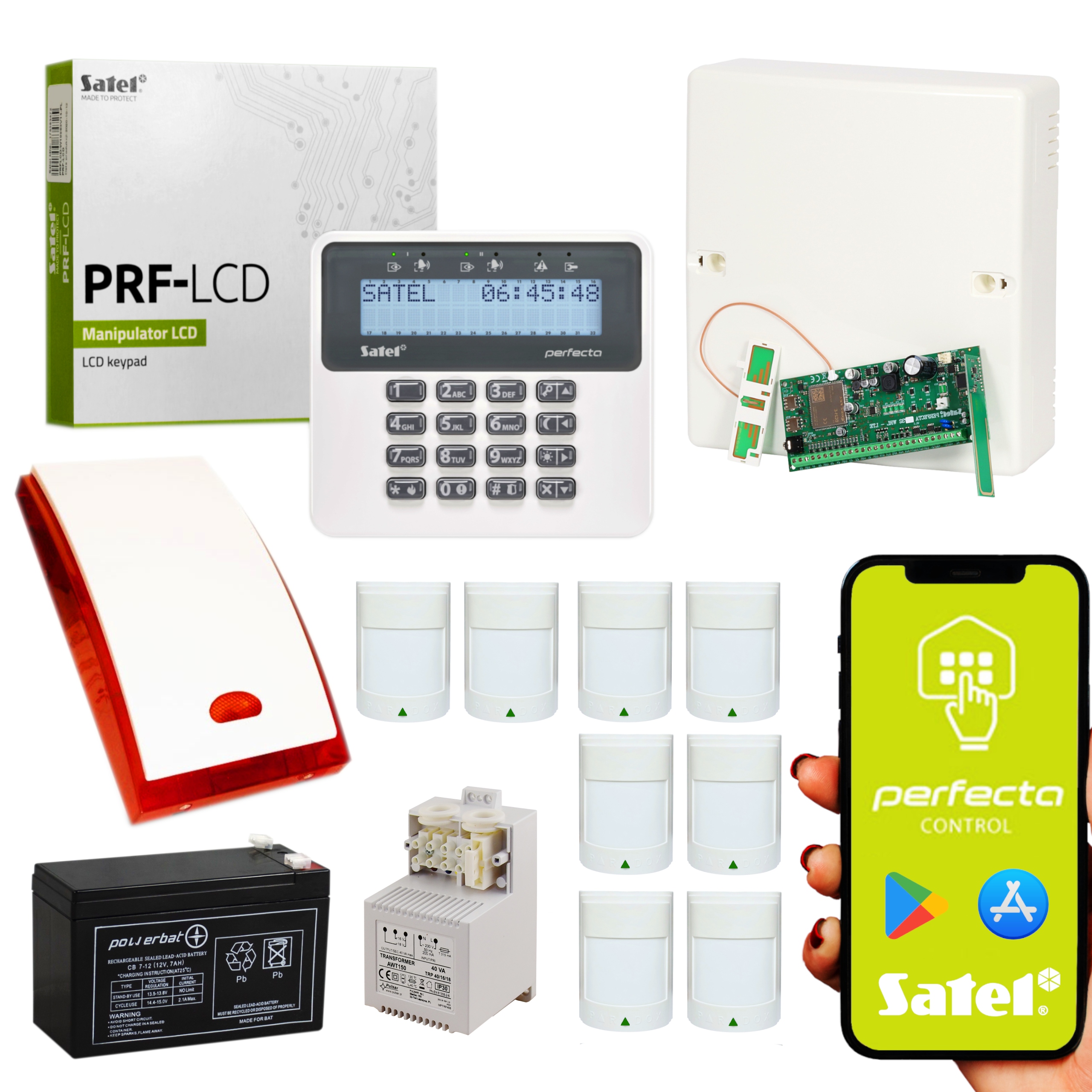 

System Alarmowy Na 8 Czujek Satel Perfecta Android