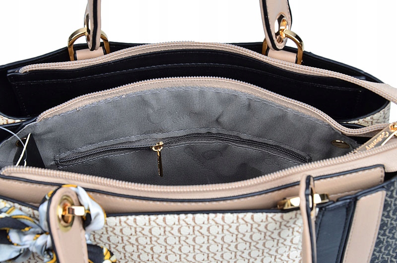 GALLANTRY TOREBKA damska KUFEREK klasyczna Do ręki MONOGRAM Styl miejski