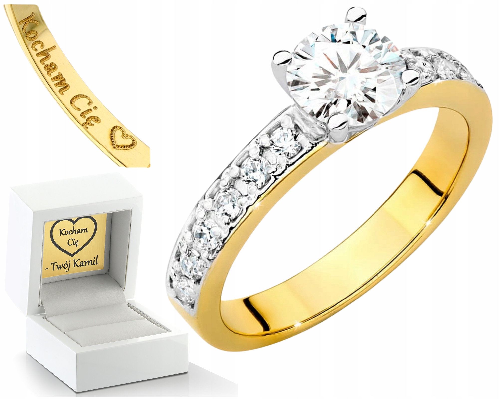 Fenomenální Prstýnek Laboratoriální Diamanty Jako Dárek Zlato 585 14K