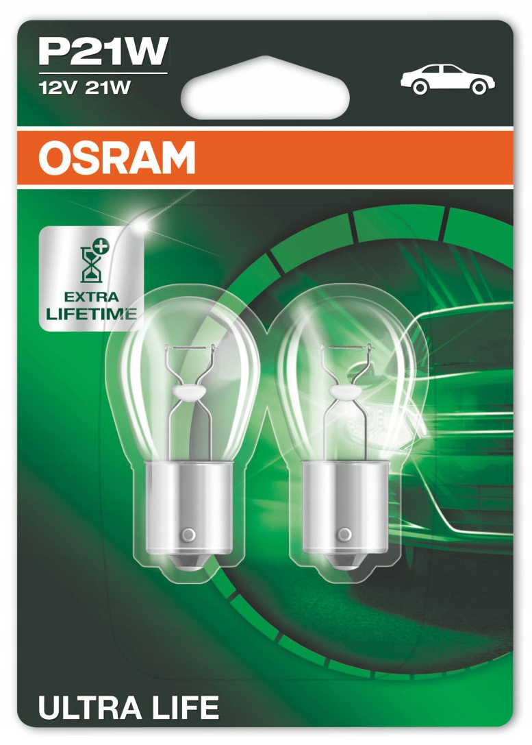 

2 x Żarówka Osram Ultra Life BA15s 12V 21W P21W