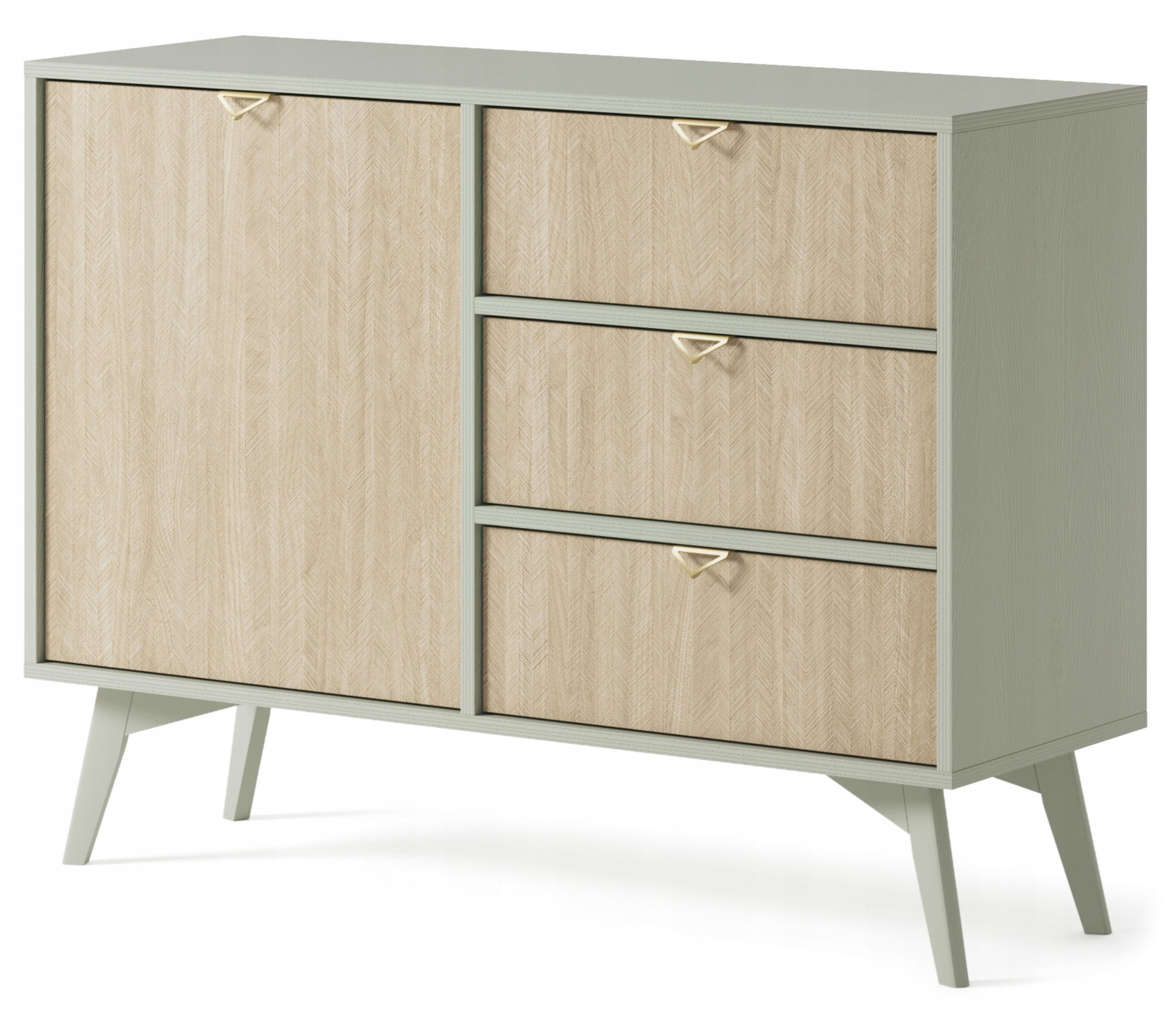 Komoda Favoria jednodveřová s zásuvkami 106 cm eukalyptus/jedle scandi