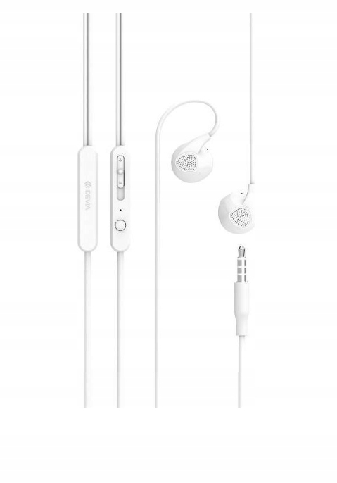 Słuchawki douszne dokonałowe Devia Ripple białe jack 3,5mm z mikrofonem