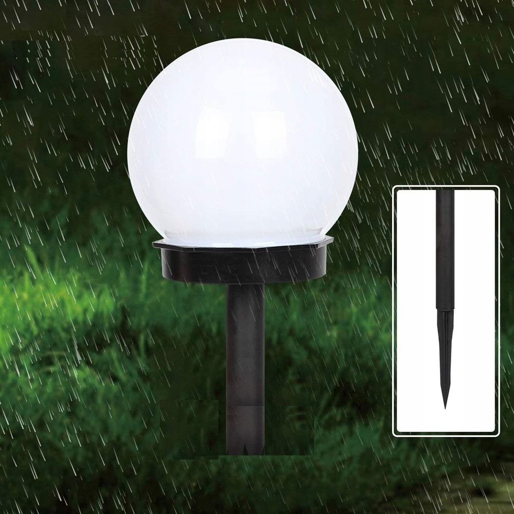 2 vnt SOLAR GARDEN LAMP BALL BALTOS LED LEMPOS Varomo galo ilgis 12 cm