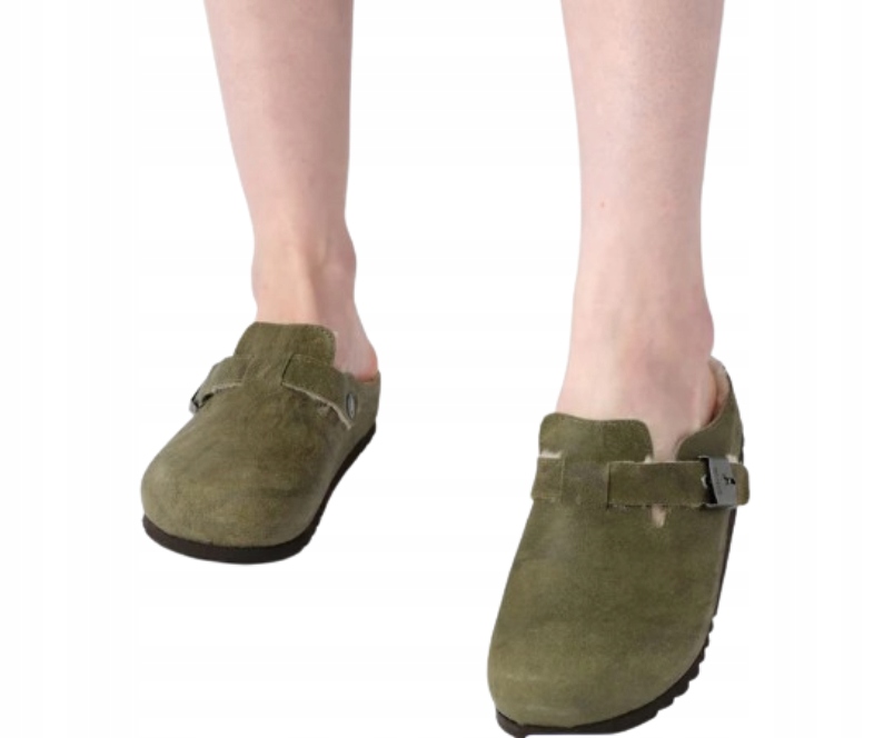 Scholl Nazouváky Zasouvací Zelené Kožené S Kožešinou 39 C_f