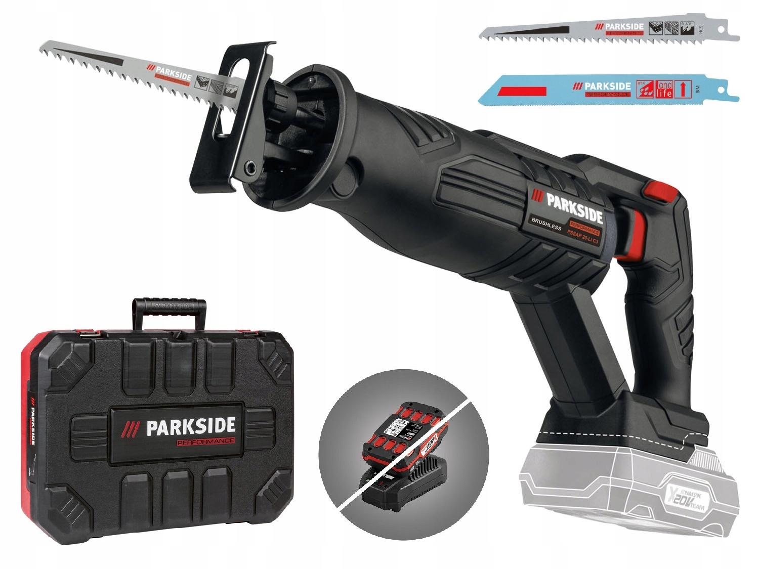 Piła szablasta akumulatorowa Parkside Performance 20V