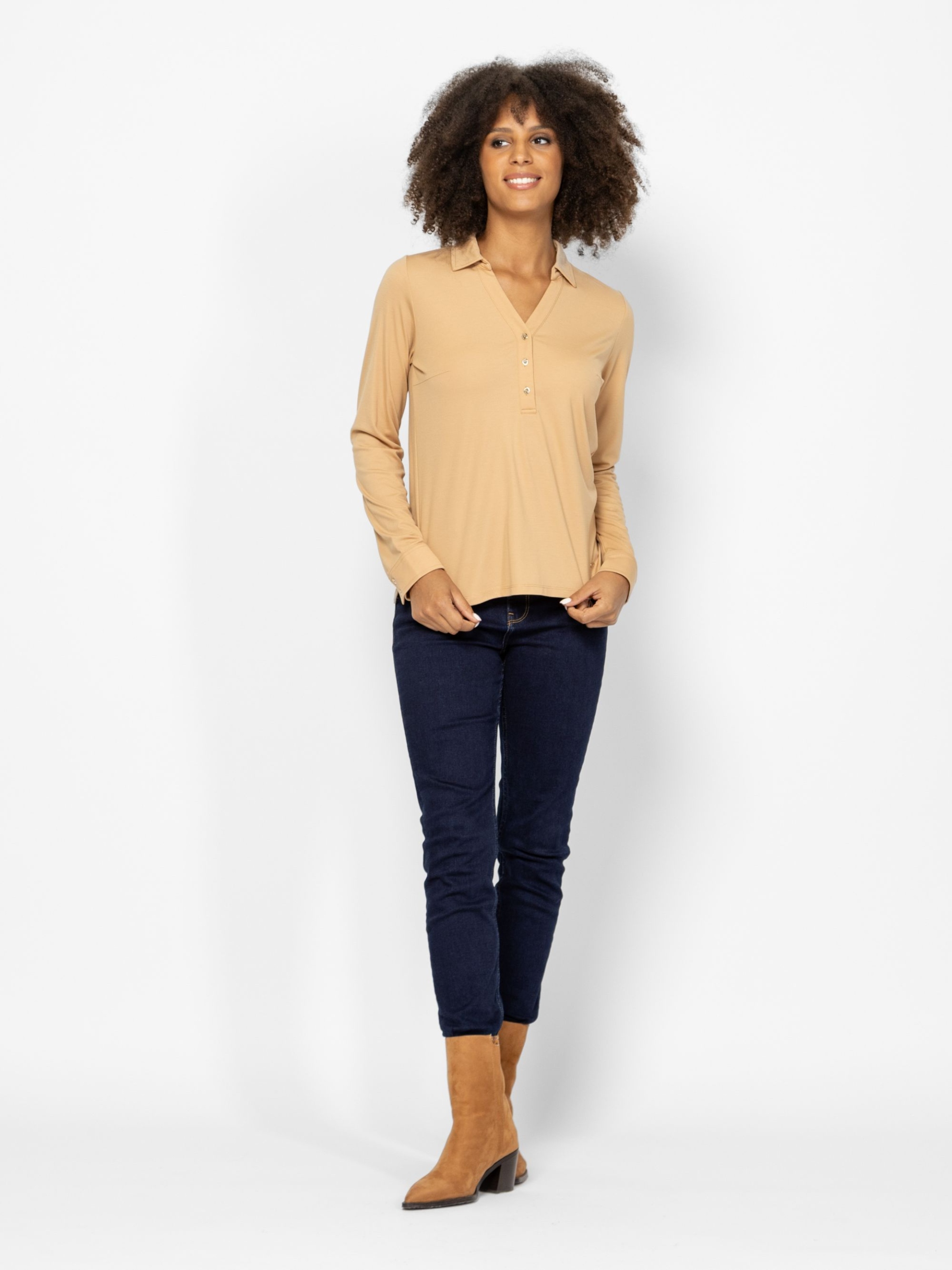 Heavytools Dámská Elegantní Halenka S Dlouhým Rukávem Runa Sand Karamelová L