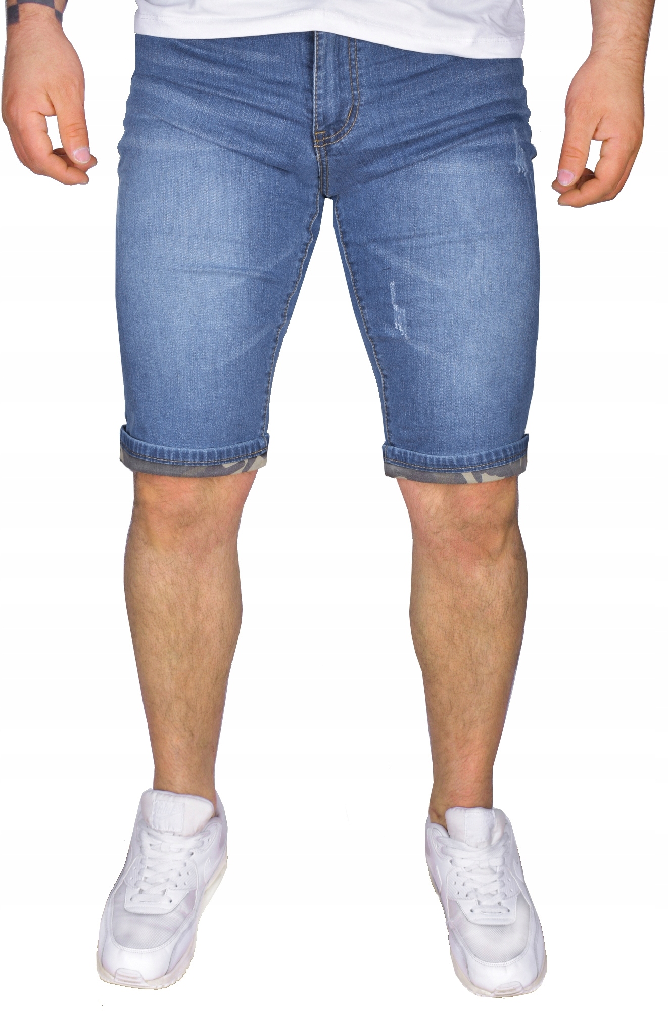 

Spodenki Jeans Męskie Krótkie Jeansowe Przecierane