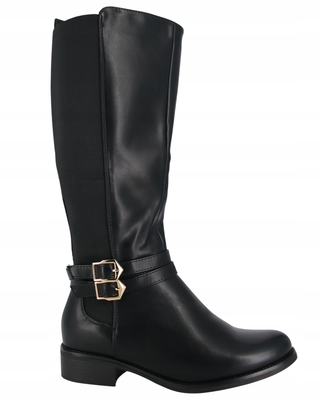 Kozačky Kozačky Eko Kůže Dámské Boty Černé Velké Jarní Velikosti 43