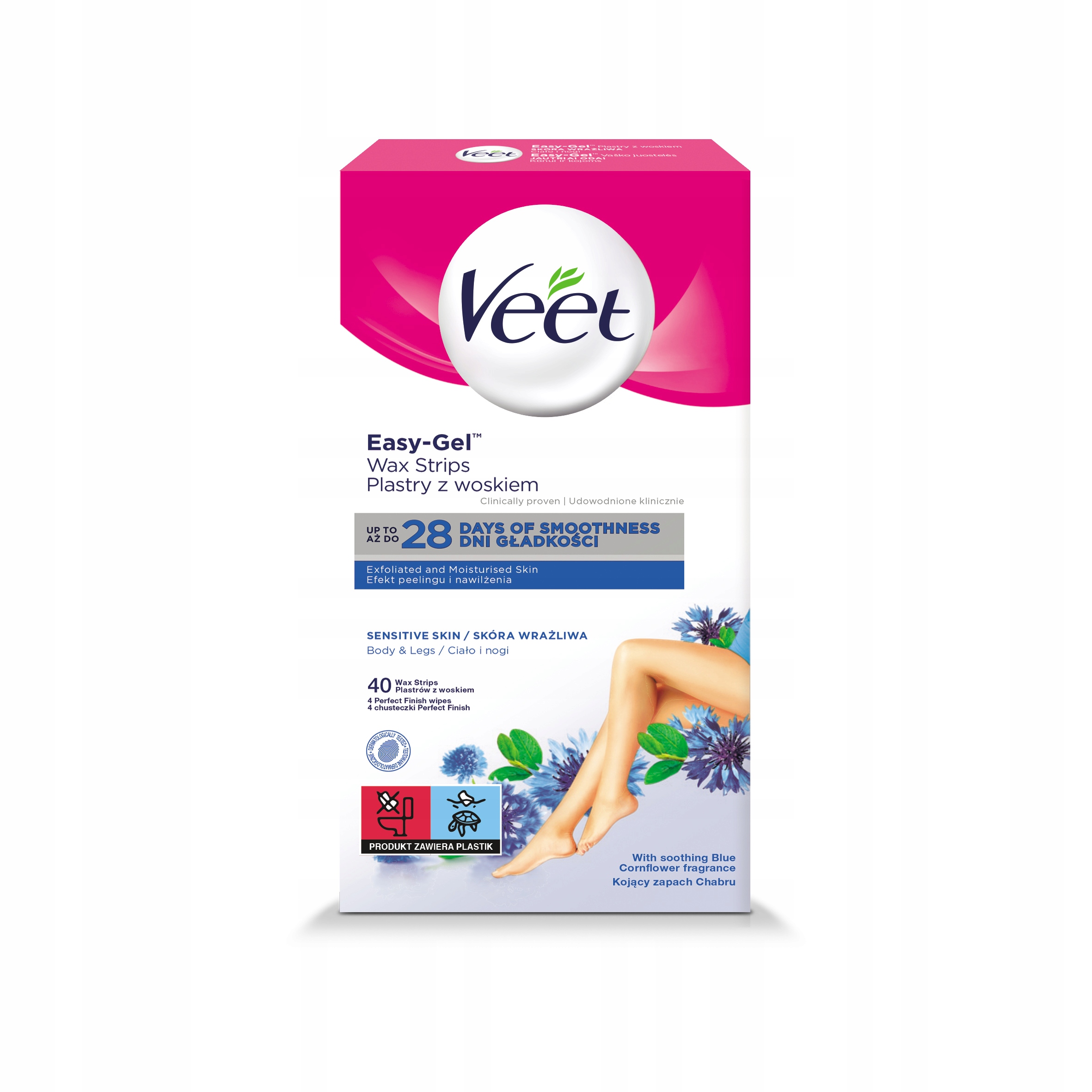 

Veet Plastry do depilacji ciała i nóg wrażliwa 40s